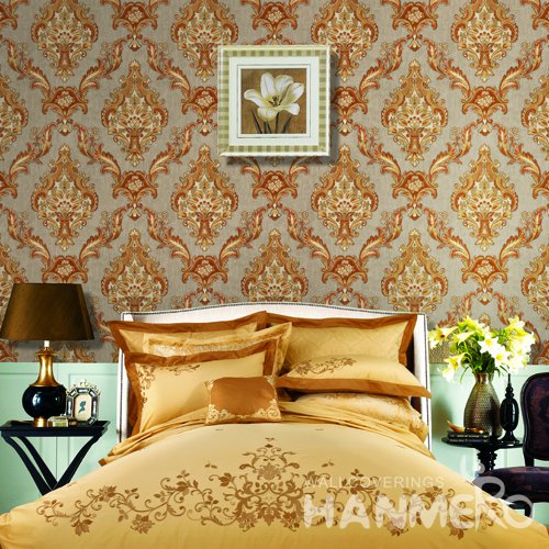 HANMERO European Gold Embossed Vinyl Wall Paper Murals 0.53*10M/roll Home Decor