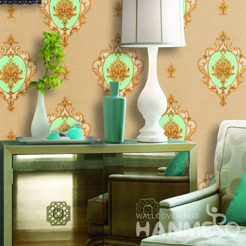 HANMERO European Brown Embossed Vinyl Wall Paper Murals 0.53*10M/roll Home Decor