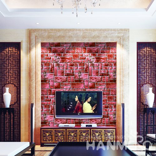 HANMERO Modern Red Embossed Vinyl Wall Paper Murals 0.53*10M/roll Home Decor