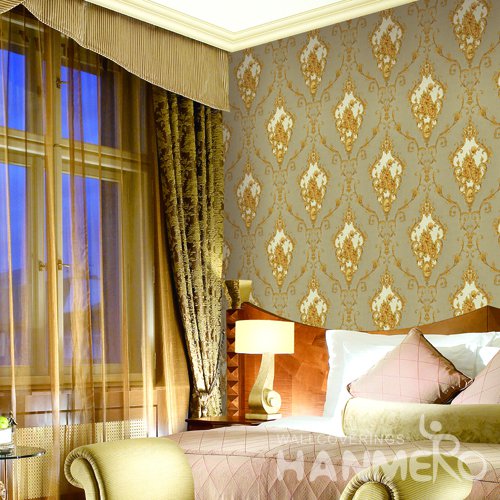 HANMERO European Brown Embossed Vinyl Wall Paper Murals 0.53*10M/roll Home Decor