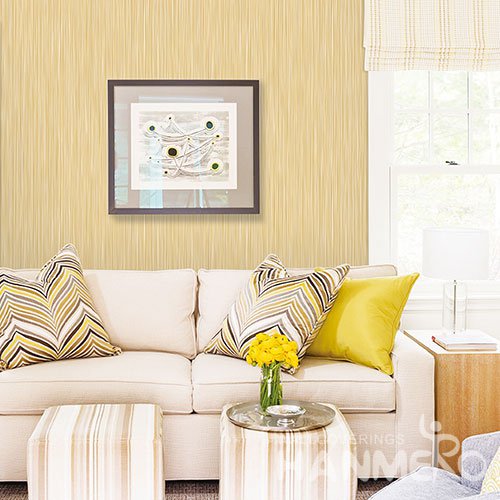 HANMERO Modern Yellow Embossed Vinyl Wall Paper Murals 0.53*10M/roll Home Decor