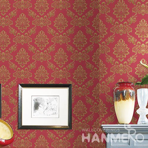 HANMERO Modern Red Embossed Vinyl Wall Paper Murals 0.53*10M/roll Home Decor