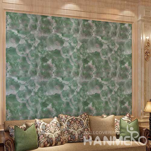 HANMERO Modern Emerald Green Printed PVC Waterproof MCM Wallpaper 0.686*10M/Roll Home Decor