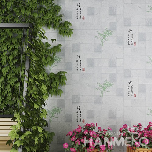 HANMERO Chinese Gray Embossed Vinyl Wall Paper Murals 0.53*10M/Roll Home Decor