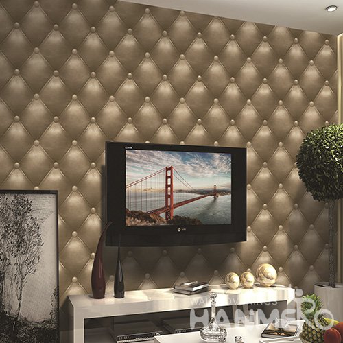 HANMERO 3D Sofa Brown Embossed Vinyl Wall Paper Murals 0.53*10M/Roll Home Decor