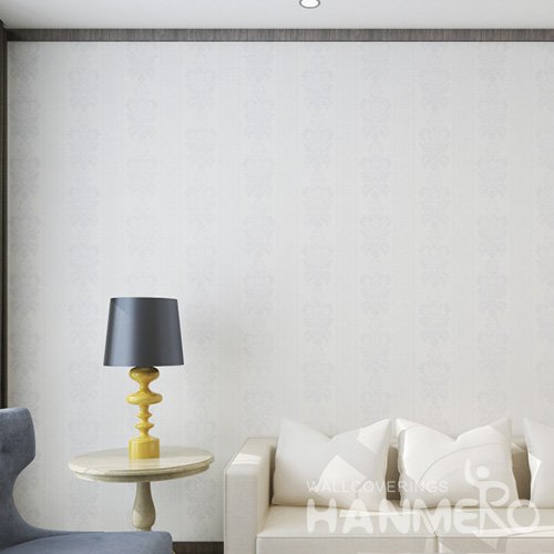 HANMERO European White Embossed Vinyl Wall Paper Murals 0.53*10M/Roll Home Decor