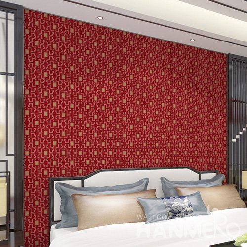 HANMERO Modern Red Embossed Vinyl Wall Paper Murals 0.53*10M/Roll Home Decor