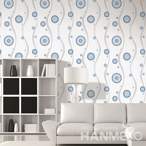 HANMERO Modern Blue Embossed Vinyl Wall Paper Murals 0.53*10M/Roll Home Decor