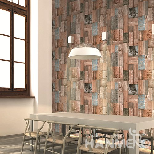 Hanmero Modern 3D Wood Embossed PVC Wallpaper 0.53*10M/Roll Interior Home