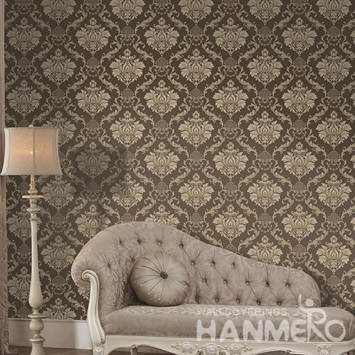 HANMERO European Brown Embossed Vinyl Wall Paper Murals 0.53*10M/Roll Home Decor