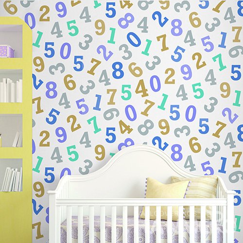 HANMERO Kids Cartoon Number Printed Non woven Wallpaper For Baby Interior Room