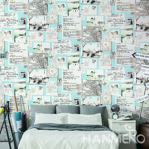 HANMERO Kids Cartoon Blue And Red Printed Non woven Wallpaper For Baby Interior Room