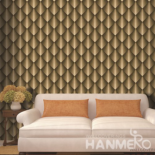 Hanmero Modern 3D Geometric Embossed PVC Wallpaper 0.53*10M/Roll Interior Home