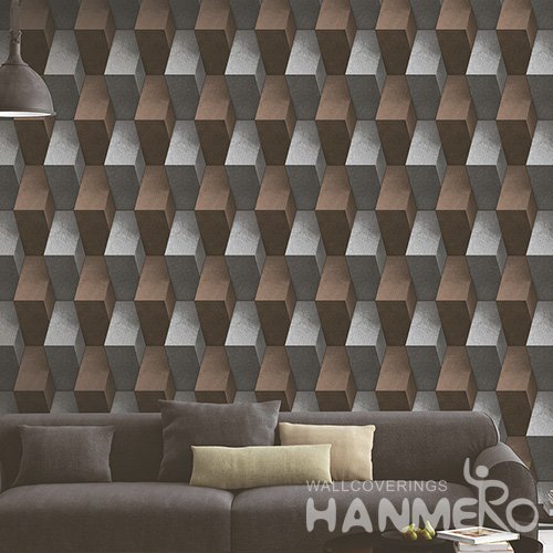Hanmero Modern 3D Geometric Embossed PVC Wallpaper 0.53*10M/Roll Interior Home