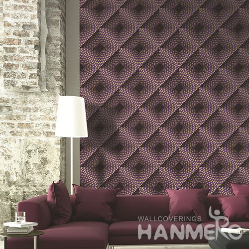 Hanmero Modern 3D Geometric Embossed PVC Wallpaper 0.53*10M/Roll Interior Home