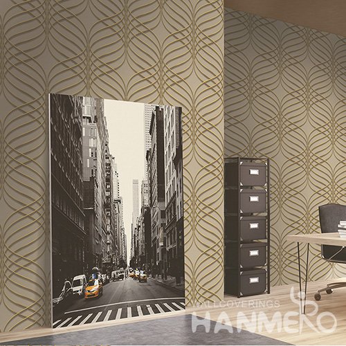 Hanmero Modern 3D Curve Waved Embossed PVC Wallpaper 0.53*10M/Roll Interior Home