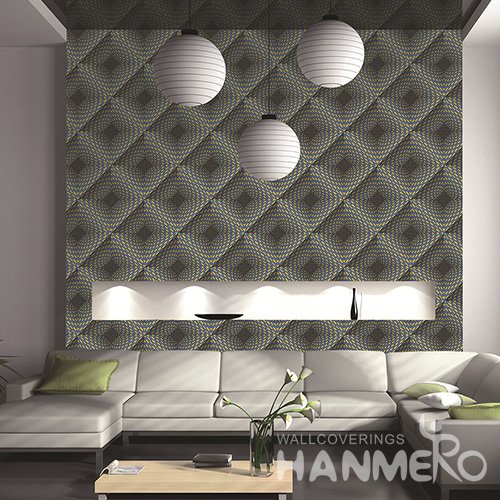 Hanmero Modern 3D Geometric Embossed PVC Wallpaper 0.53*10M/Roll Interior Home