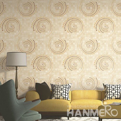 Hanmero Modern 3D Circle Embossed PVC Wallpaper 0.53*10M/Roll Interior Home