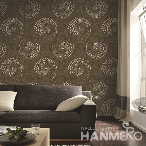 Hanmero Modern 3D Circle Embossed PVC Wallpaper 0.53*10M/Roll Interior Home