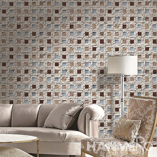 Hanmero Modern 3D Plaid Embossed PVC Wallpaper 0.53*10M/Roll Interior Home