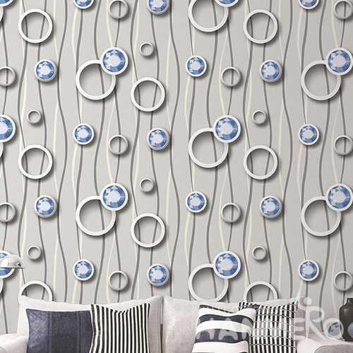 Hanmero Modern 3D Geometric Embossed PVC Wallpaper 0.53*10M/Roll Interior Home