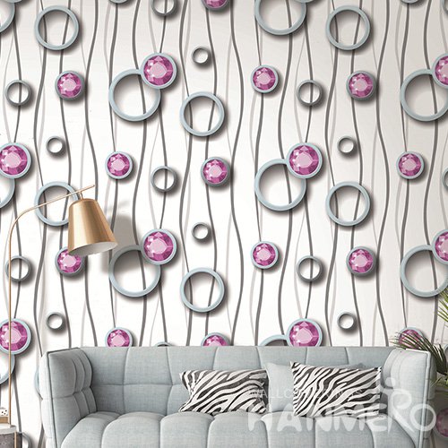 Hanmero Modern 3D Geometric Embossed PVC Wallpaper 0.53*10M/Roll Interior Home