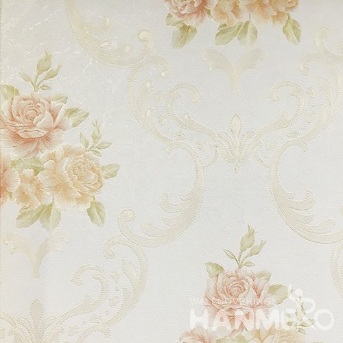 Hanmero Home Decoration Light Yellow Flower Pastrol Vinyl Embossed Wallpaper 0.53*10M/Roll