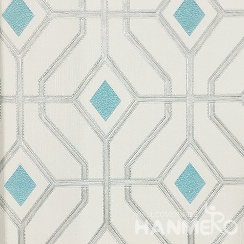 Hanmero Home Decoration Beige Geometric Modern Vinyl Embossed Wallpaper 0.53*10M/Roll