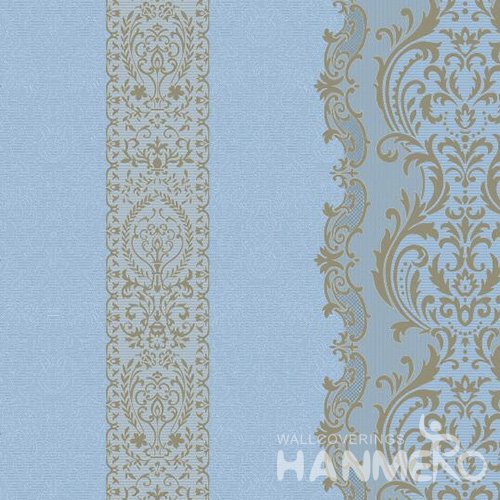 HANMERO PVC Floral Blue European Embossed Wallpaper 0.53*10M/Roll For Interior Room