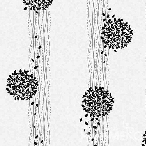 HANMERO PVC Leaf Black Modern Embossed Wallpaper 0.53*10M/Roll For Interior Room