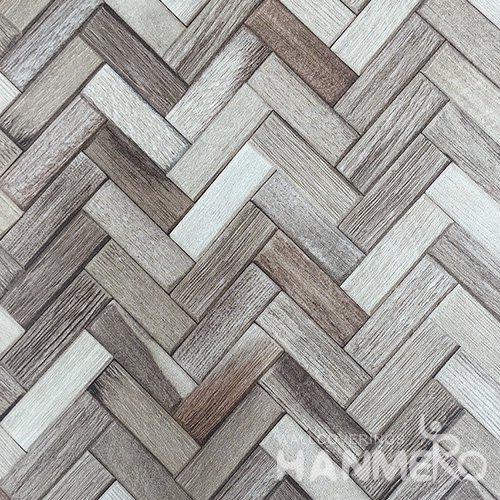 HANMERO New 3D PVC Foaming Modern Wood Wallpaper 0.53*10M/Roll With SGS