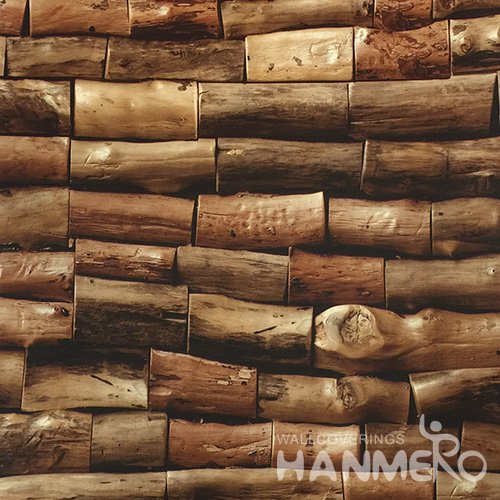 HANMERO New 3D PVC Foaming Modern Wood Wallpaper 0.53*10M/Roll With SGS