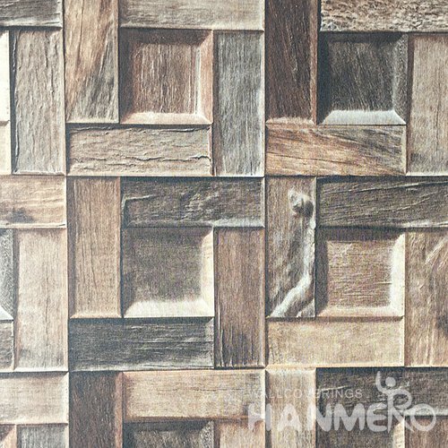 HANMERO New 3D PVC Foaming Modern Wood Wallpaper 0.53*10M/Roll With SGS