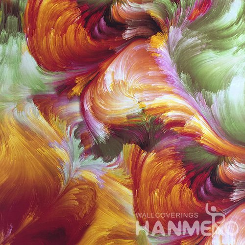 HANMERO New 3D PVC Foaming Modern Abstract Oil Painting Wallpaper 0.53*10M/Roll With SGS