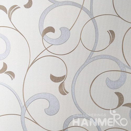 HANMERO Modern Embossed Silver Vinyl Wallpaper With Leaf For Interior Wall