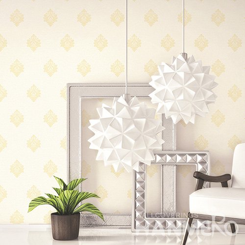 HANMERO Wall Decoration European PVC Foam Floral Yellow Room Interior Wallpaper