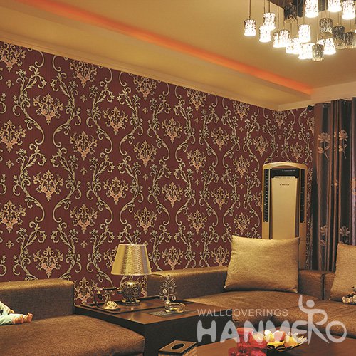 HANMERO Wall Decoration European PVC Foam Floral Red Room Interior Wallpaper