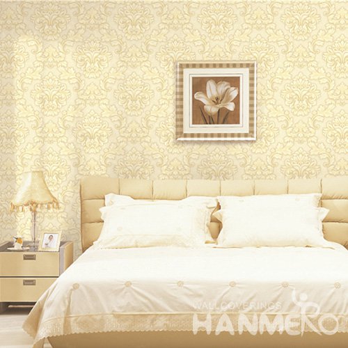 HANMERO Wall Decoration European PVC Foam Floral Yellow Room Interior Wallpaper