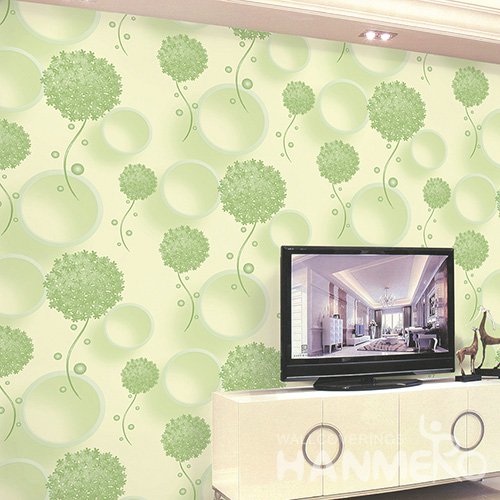 HANMERO Wall Decoration Modern PVC Foam Floral Green Room Interior Wallpaper