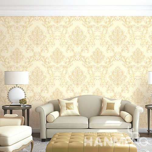 HANMERO Wall Decoration European PVC Foam Floral Yellow Room Interior Wallpaper