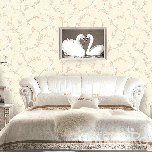 HANMERO Wall Decoration Pastoral PVC Foam Floral Yellow Room Interior Wallpaper