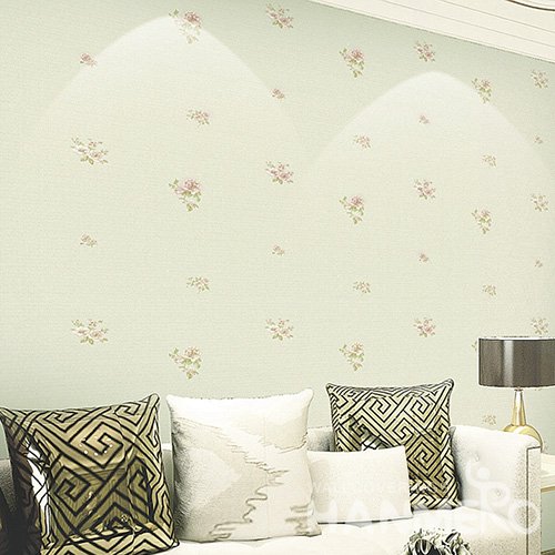 HANMERO Wall Decoration Pastoral PVC Foam Floral Green Room Interior Wallpaper