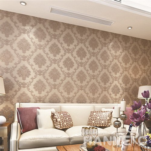 HANMERO Wall Decoration European PVC Foam Floral Brown Room Interior Wallpaper