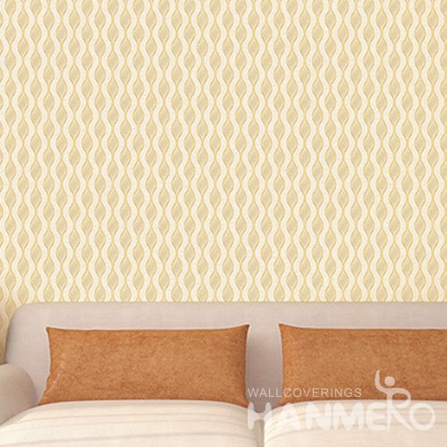 HANMERO Wall Decoration European PVC Foam Stripes Yellow Room Interior Wallpaper