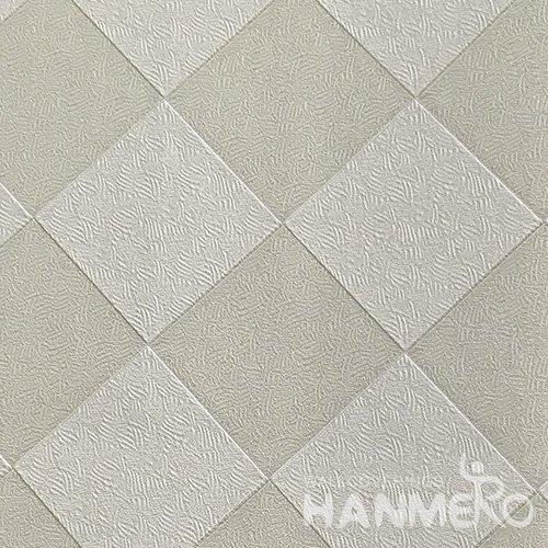 HANMERO Modern Deep Embossed PVC Cream Plaids Wallpaper 580g 0.53*10M/Roll