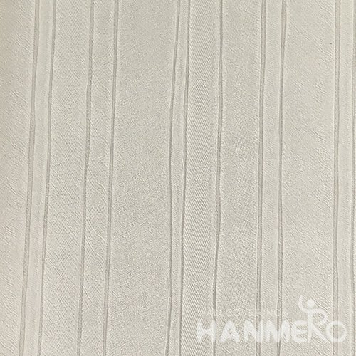 HANMERO European Deep Embossed PVC Cream Stripes Wallpaper 580g 0.53*10M/Roll