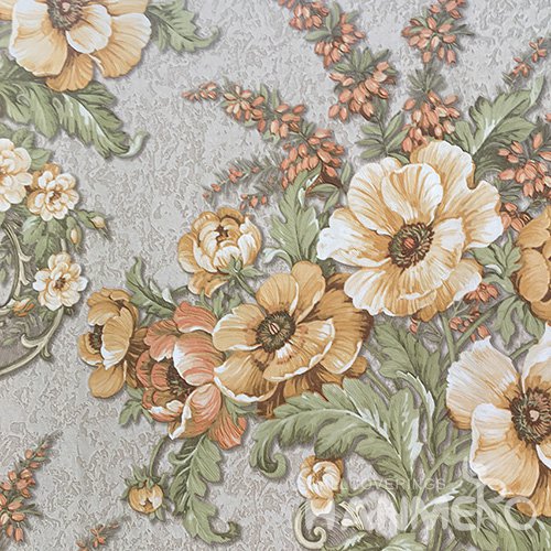 HANMERO Pastoral Deep Embossed PVC Multicolor Floral Wallpaper 580g 0.53*10M/Roll