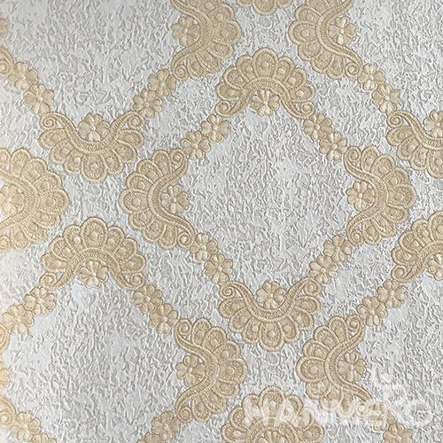 HANMERO European Deep Embossed PVC Glod Floral Wallpaper 580g 0.53*10M/Roll
