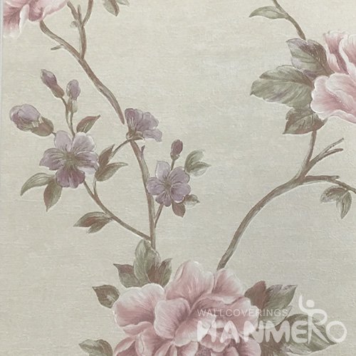 HANMERO Interior Rural 1.06*15.6M/Roll PVC Pink Embossed Wide Wallpaper Decor