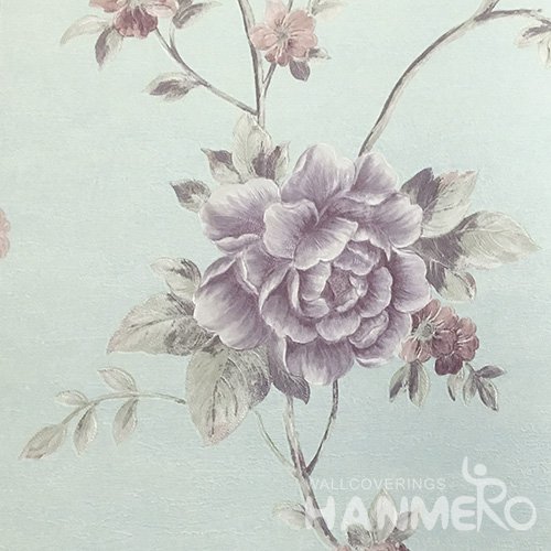 HANMERO Interior Rural 1.06*15.6M/Roll PVC Blue Embossed Wide Wallpaper Decor